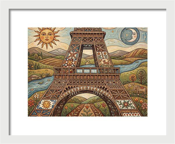 Eiffel Tower In Folk Art Style