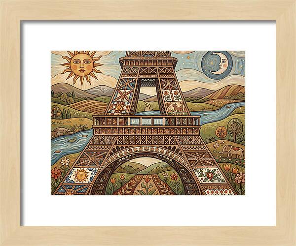 Eiffel Tower In Folk Art Style
