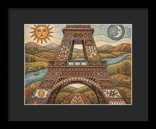 Eiffel Tower In Folk Art Style