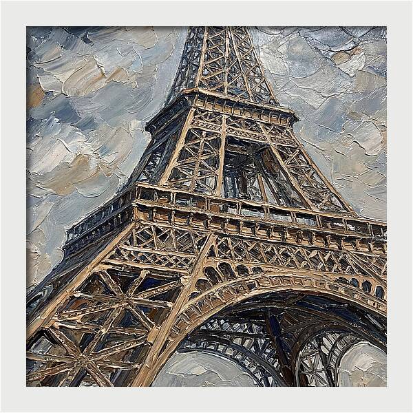 Eiffel Tower In Palette Knife Style