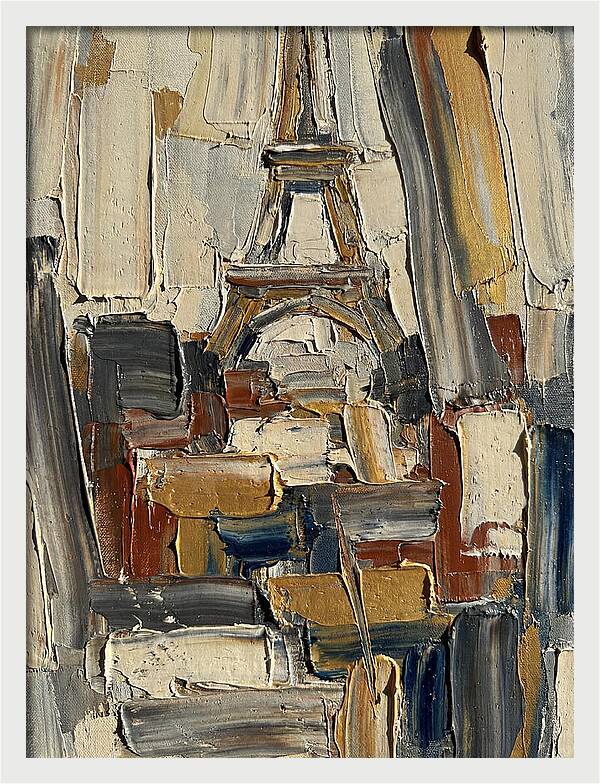 Eiffel Tower In Vibrant Palette Knife