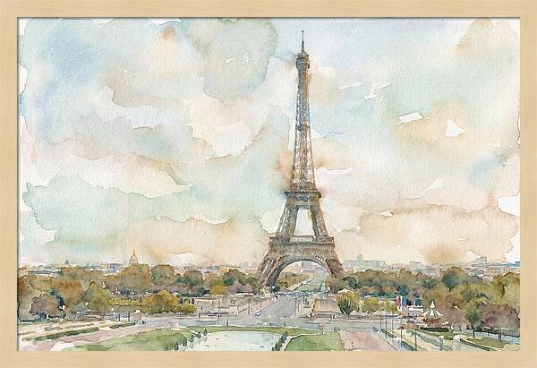 Eiffel Tower In Watercolor Hues