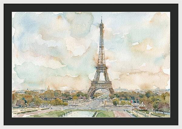 Eiffel Tower In Watercolor Hues