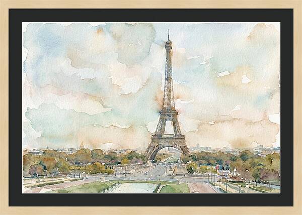 Eiffel Tower In Watercolor Hues