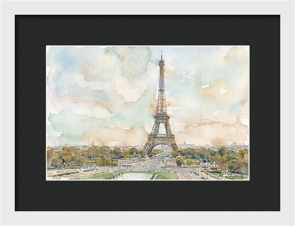 Eiffel Tower In Watercolor Hues