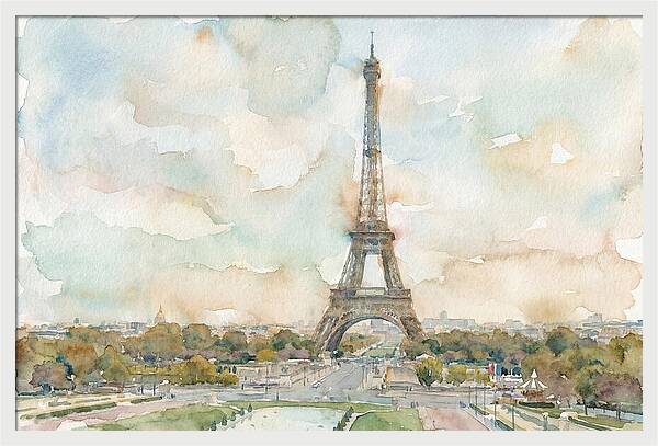 Eiffel Tower In Watercolor Hues