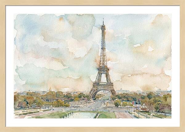 Eiffel Tower In Watercolor Hues