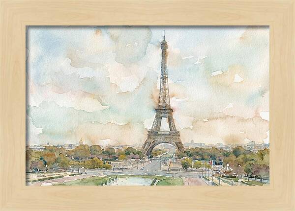 Eiffel Tower In Watercolor Hues