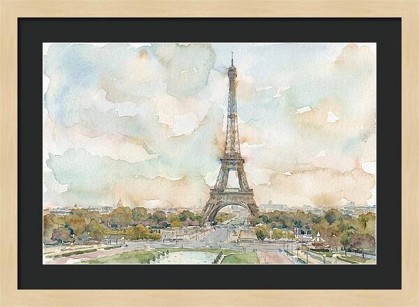 Eiffel Tower In Watercolor Hues