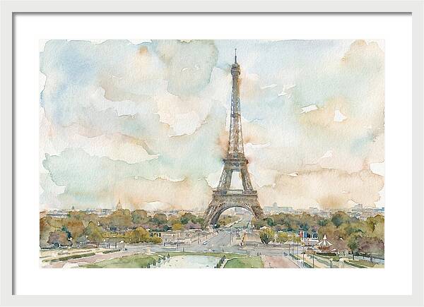 Eiffel Tower In Watercolor Hues