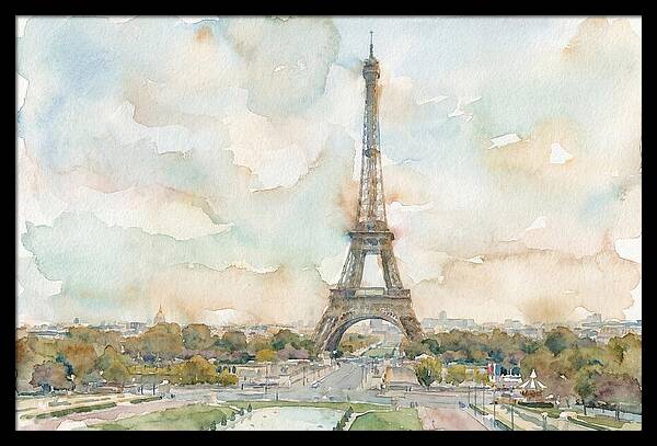 Eiffel Tower In Watercolor Hues