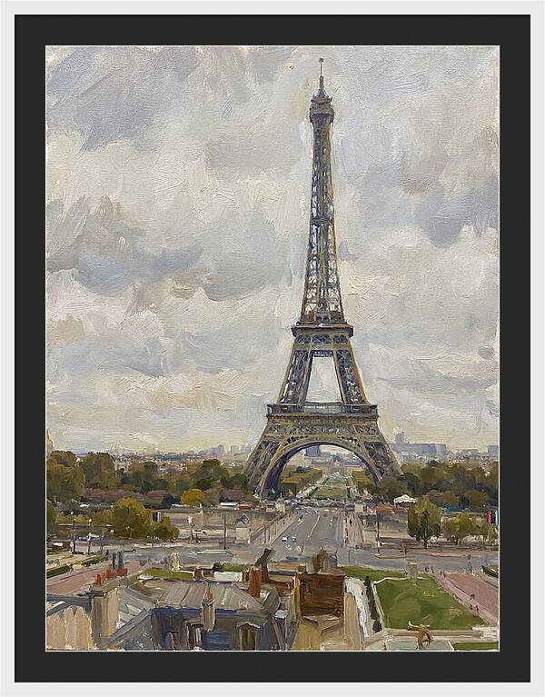 Eiffel Tower Under Cloudy Skies