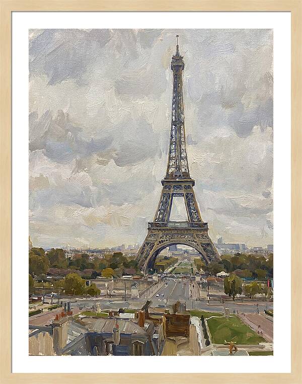 Eiffel Tower Under Cloudy Skies