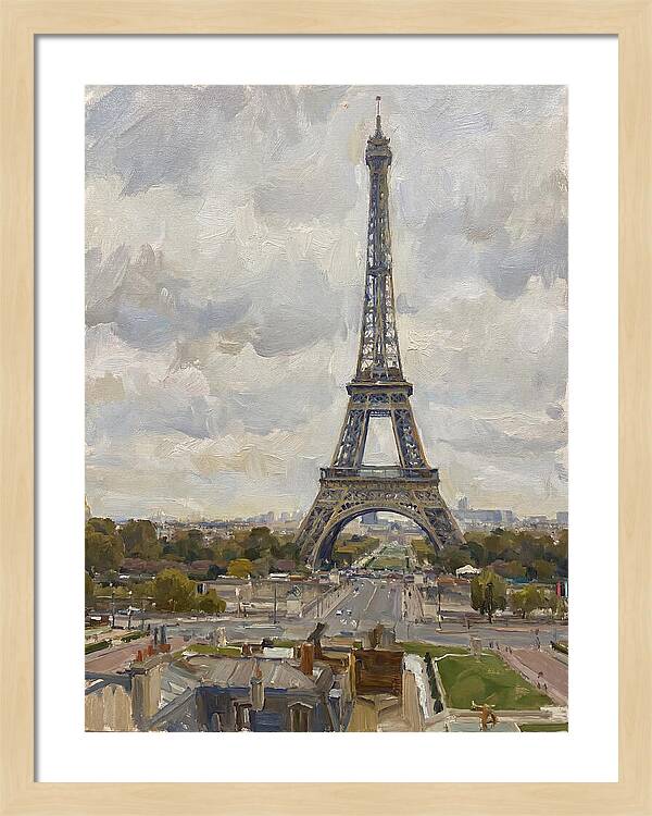 Eiffel Tower Under Cloudy Skies