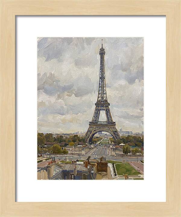 Eiffel Tower Under Cloudy Skies