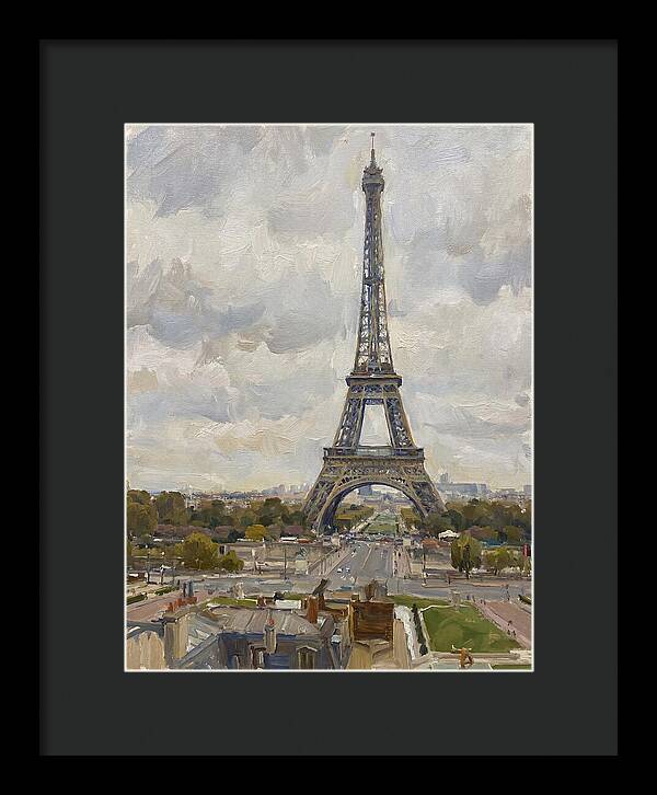 Eiffel Tower Under Cloudy Skies