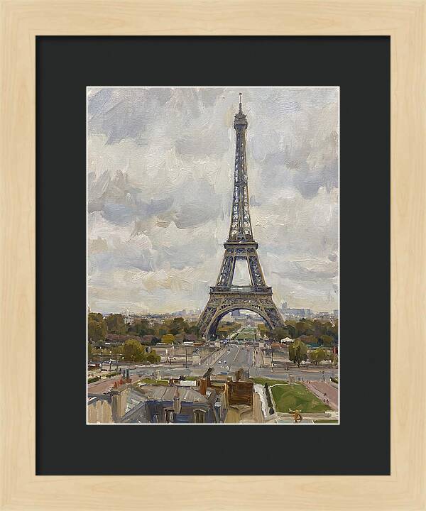 Eiffel Tower Under Cloudy Skies