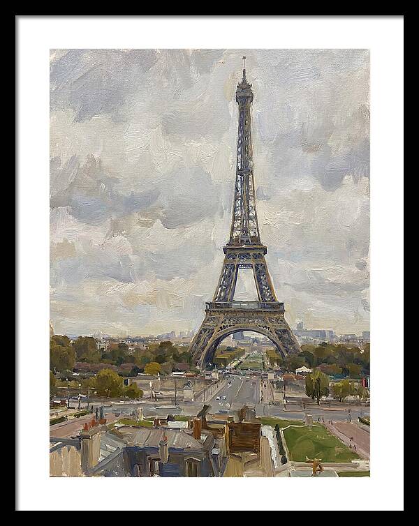 Eiffel Tower Under Cloudy Skies