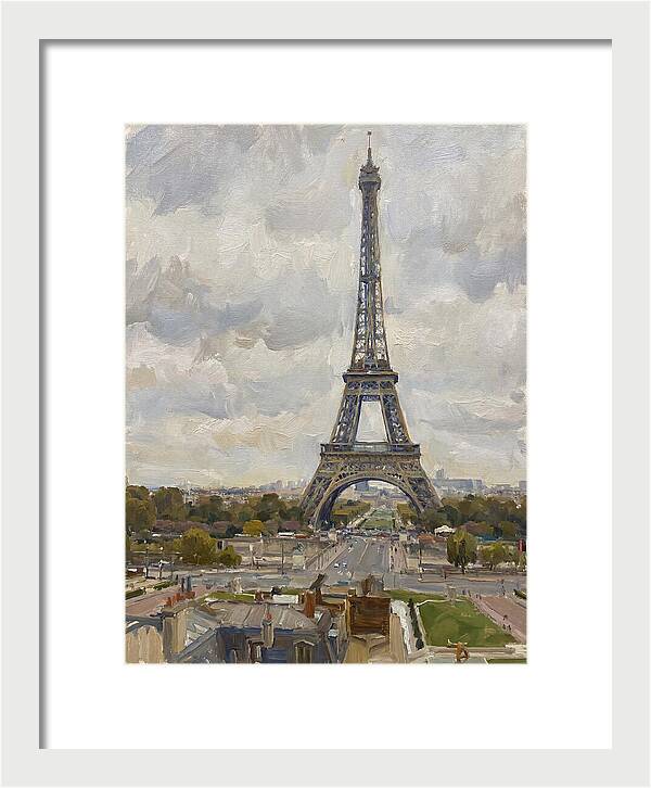 Eiffel Tower Under Cloudy Skies