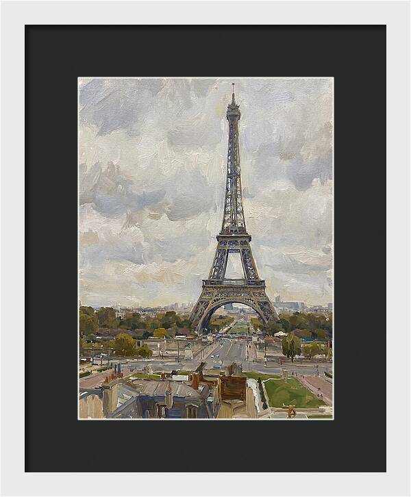 Eiffel Tower Under Cloudy Skies