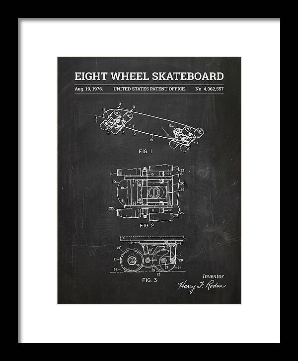 Eight Wheel Skateboard Chalkboard Patent Us4062557a