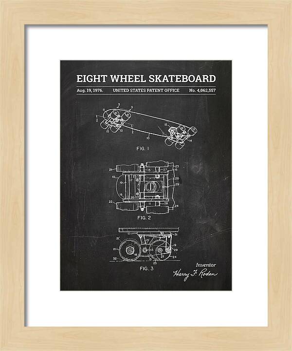 Eight Wheel Skateboard Chalkboard Patent Us4062557a