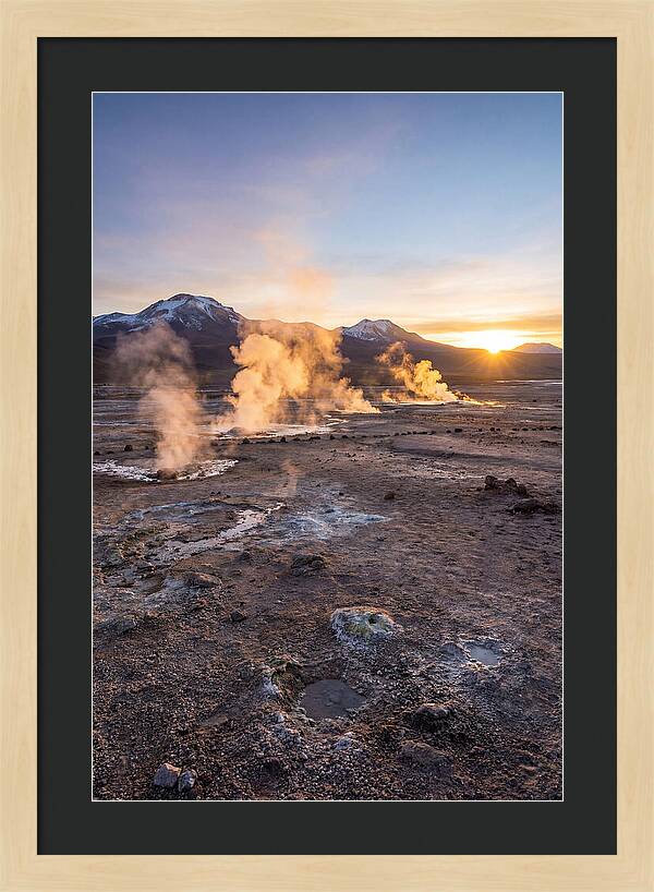 El Tatio Geyser Field At Sunrise