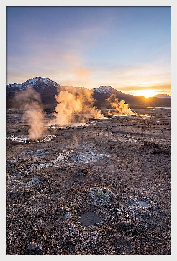 El Tatio Geyser Field At Sunrise