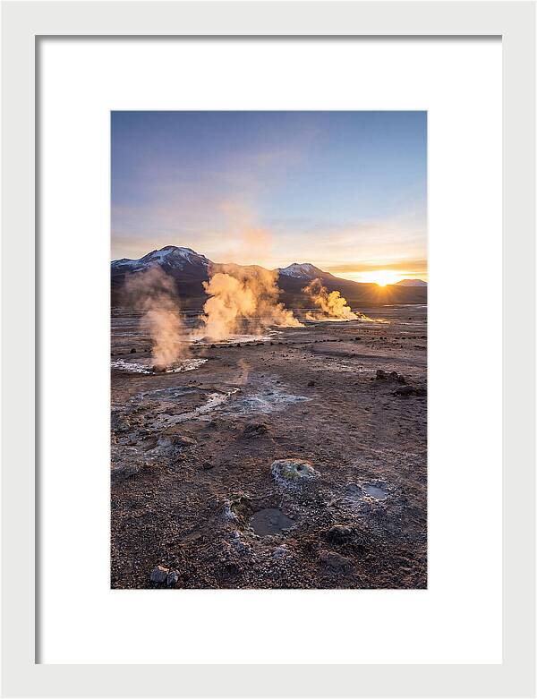 El Tatio Geyser Field At Sunrise