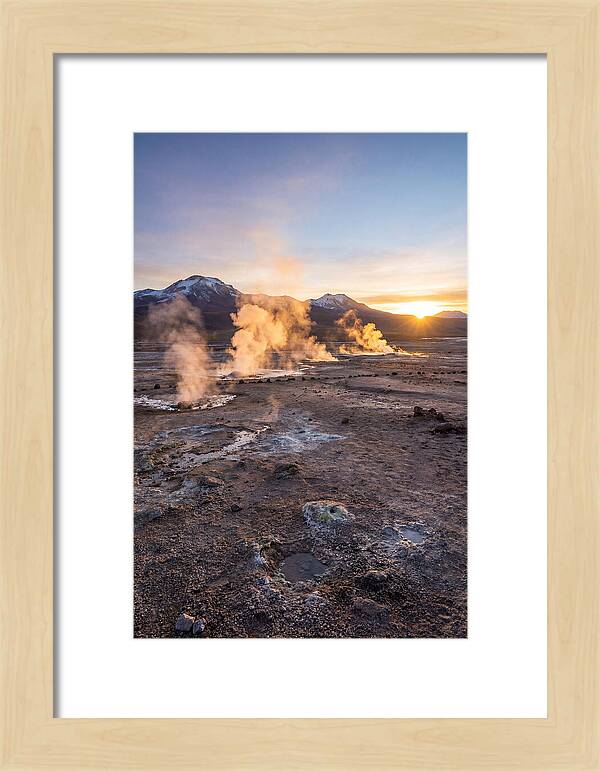 El Tatio Geyser Field At Sunrise