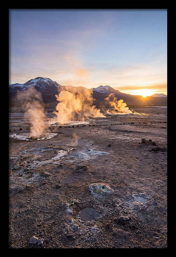 El Tatio Geyser Field At Sunrise