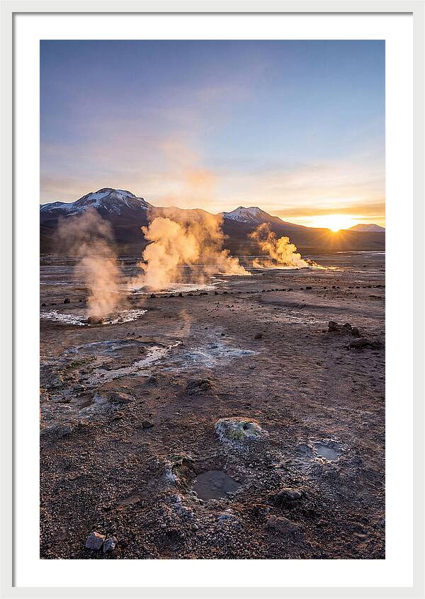 El Tatio Geyser Field At Sunrise