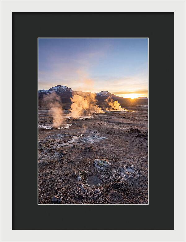 El Tatio Geyser Field At Sunrise