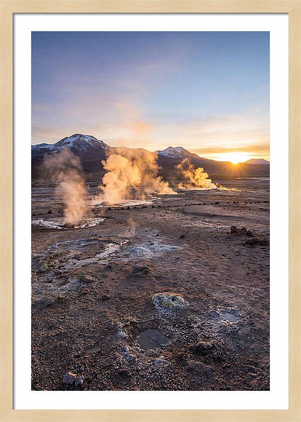 El Tatio Geyser Field At Sunrise