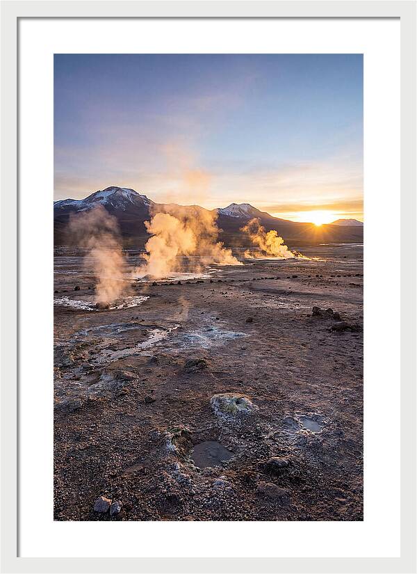 El Tatio Geyser Field At Sunrise