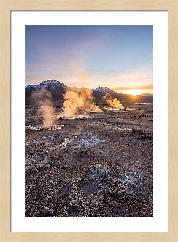 El Tatio Geyser Field At Sunrise