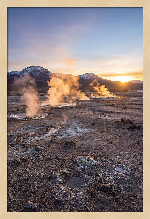 El Tatio Geyser Field At Sunrise