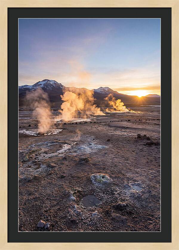 El Tatio Geyser Field At Sunrise