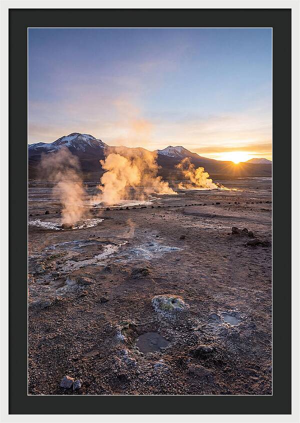 El Tatio Geyser Field At Sunrise
