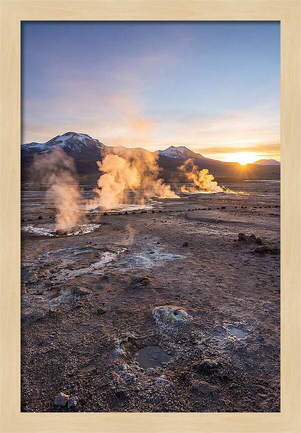 El Tatio Geyser Field At Sunrise
