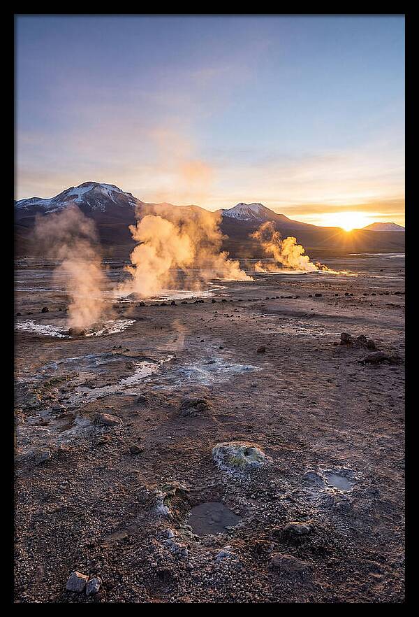 El Tatio Geyser Field At Sunrise