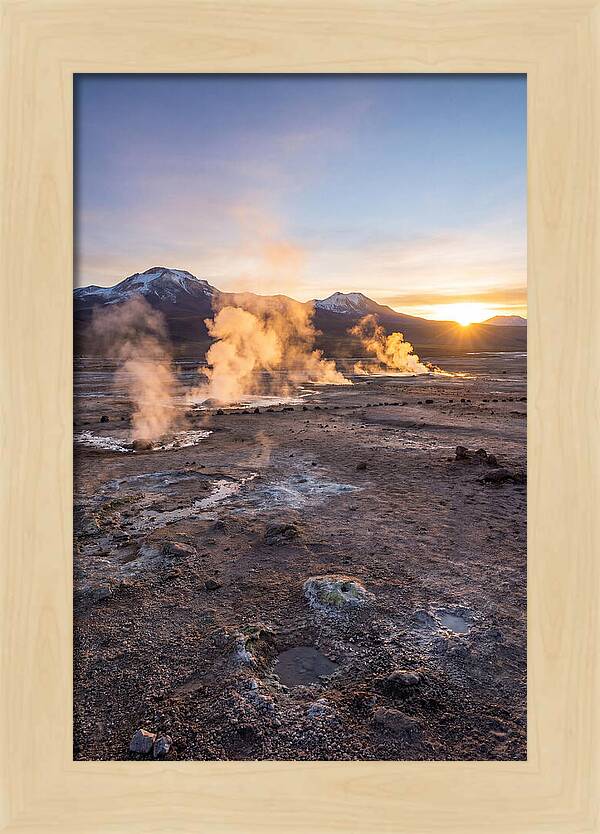 El Tatio Geyser Field At Sunrise