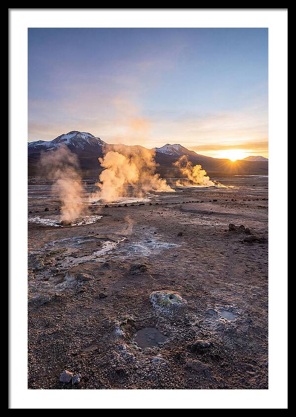 El Tatio Geyser Field At Sunrise
