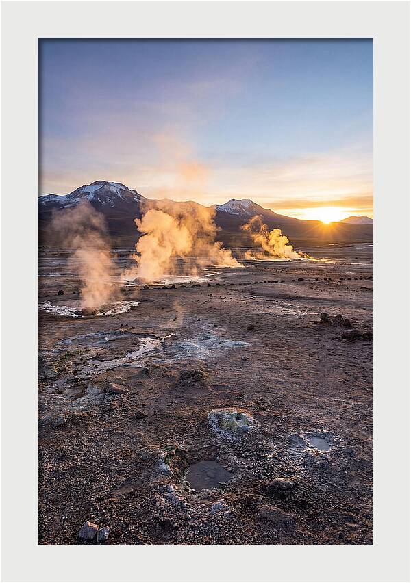 El Tatio Geyser Field At Sunrise