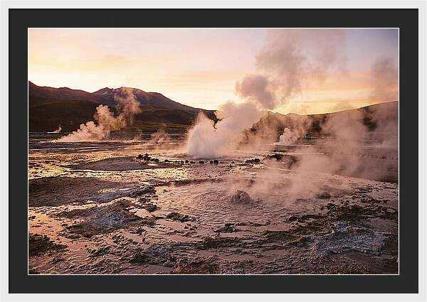 El Tatio Geysers At Dusk