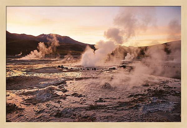 El Tatio Geysers At Dusk