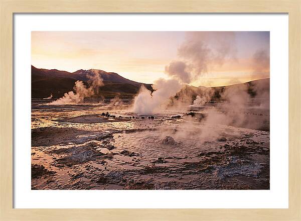 El Tatio Geysers At Dusk