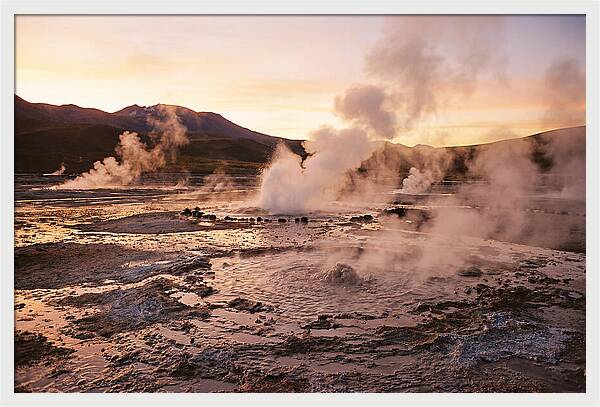 El Tatio Geysers At Dusk