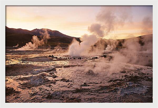 El Tatio Geysers At Dusk