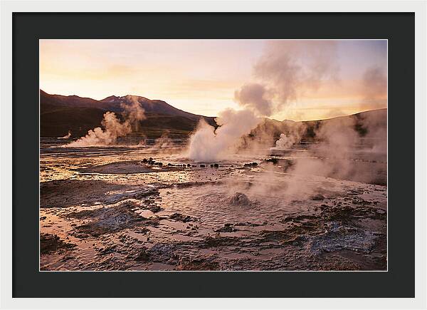 El Tatio Geysers At Dusk
